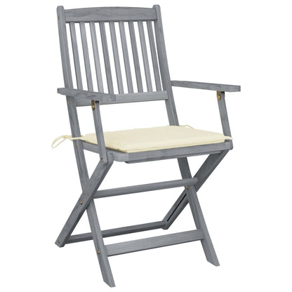 Tuinstoelen 6 St Inklapbaar Met Kussens Massief Acaciahout 1 Crème