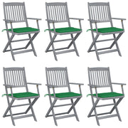 Tuinstoelen 6 stuks inklapbaar massief acaciahout groen