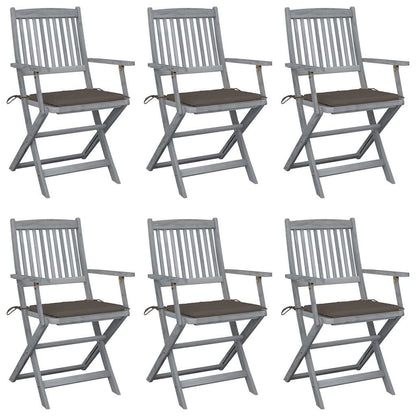 Tuinstoelen Inklapbaar Met Kussens Massief Acaciahout 6 Taupe