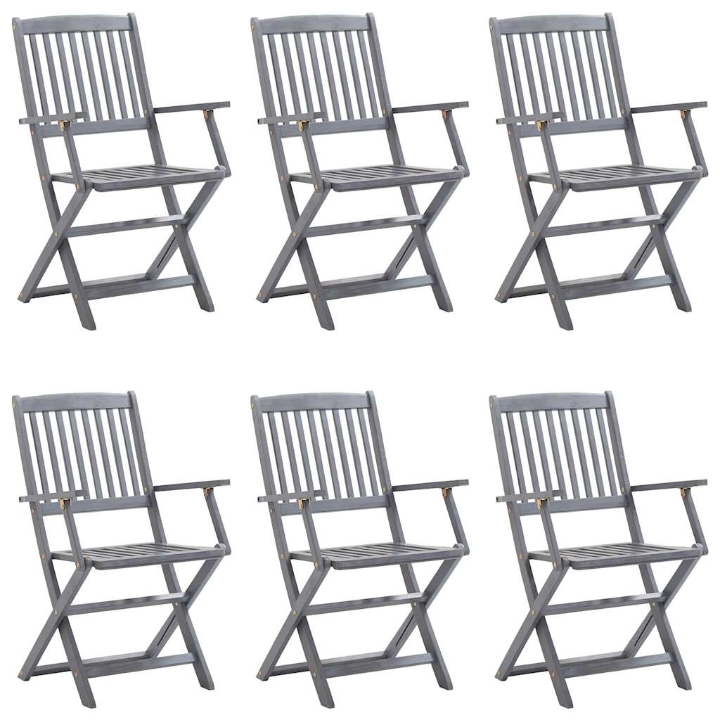 Tuinstoelen Inklapbaar Met Kussens Massief Acaciahout 6 Taupe