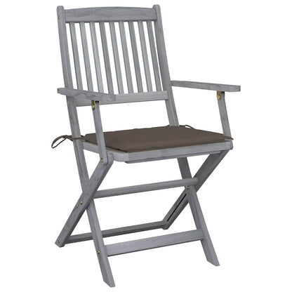 Tuinstoelen Inklapbaar Met Kussens Massief Acaciahout 6 Taupe