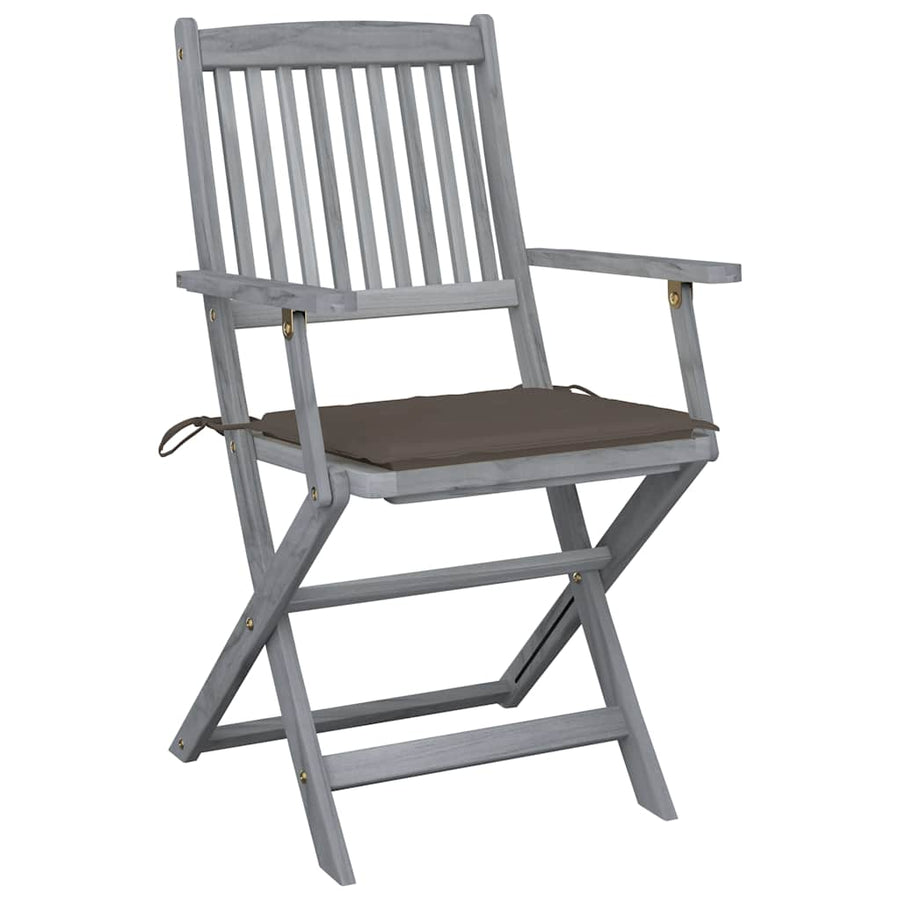 Tuinstoelen Inklapbaar Met Kussens Massief Acaciahout 6 Taupe