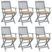 Folding Garden Chairs with Cushions Solid Acacia Wood 6