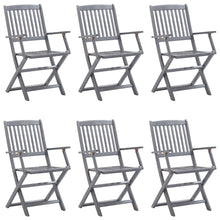 Tuinstoelen 6 St Inklapbaar Met Kussens Massief Acaciahout Groen