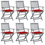 Folding Garden Chairs with Cushions Solid Acacia Wood 6