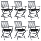 Tuinstoelen massief acaciahout inklapbaar 6 stuks