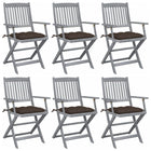 Tuinstoelen 6 stuks inklapbaar massief acaciahout