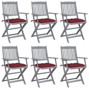 Folding Garden Chairs with Cushions Solid Acacia Wood 6
