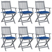 Folding Garden Chairs with Cushions Solid Acacia Wood 6