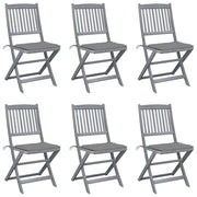 Tuinstoelen 6 st inklapbaar massief acaciahout