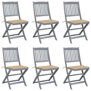Tuinstoelen 6 stuks massief acaciahout inklapbaar