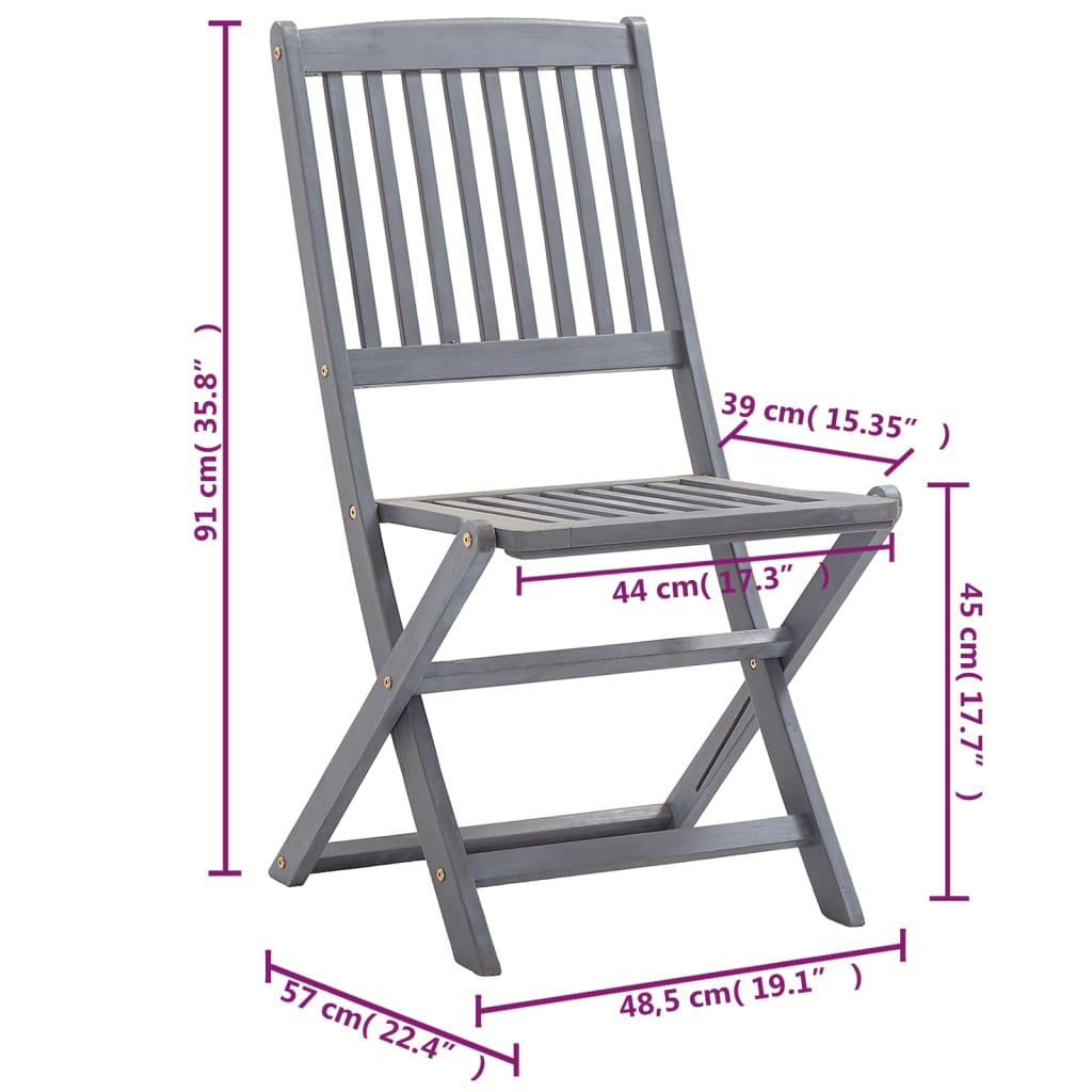 Tuinstoelen Inklapbaar Met Kussens Massief Acaciahout 6 Blauw