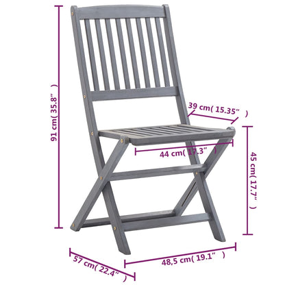 Tuinstoelen Inklapbaar Met Kussens Massief Acaciahout 6 Blauw