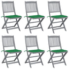 Tuinstoelen inklapbaar 6 st massief acaciahout greywash