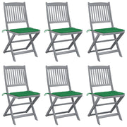 Tuinstoelen inklapbaar 6 st massief acaciahout greywash