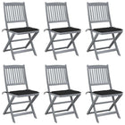 Tuinstoelen 6 st massief acaciahout inklapbaar