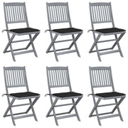 Tuinstoelen 6 st massief acaciahout inklapbaar