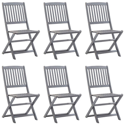 Tuinstoelen 6 st inklapbaar met kussens massief acaciahout