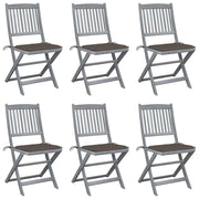Tuinstoelen inklapbaar massief acaciahout 6 stuks taupe