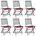 Tuinstoelen 6 stuks inklapbaar massief acaciahout rood