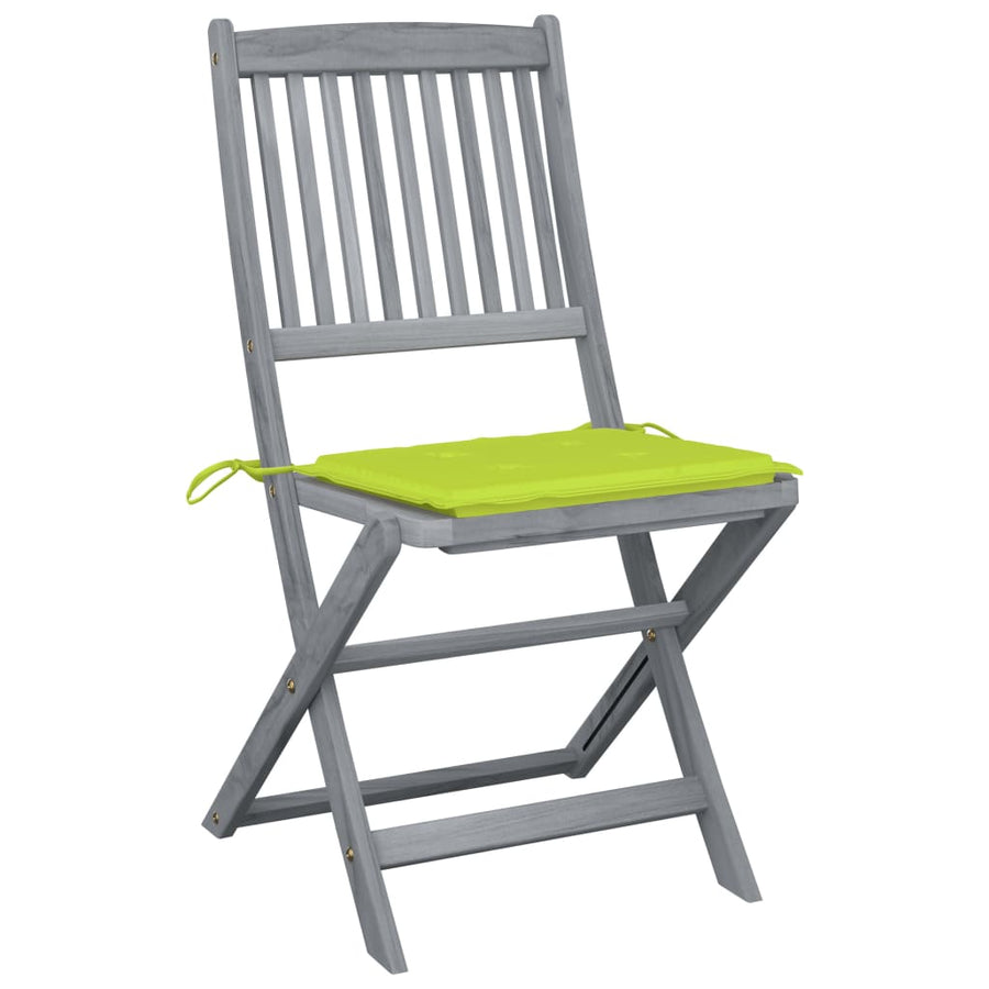 Tuinstoelen 6 St Inklapbaar Met Kussens Massief Acaciahout Heldergroen