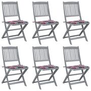 Tuinstoel massief acaciahout greywash inklapbaar 6 stuks