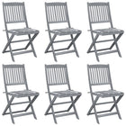 Garden chairs 6 pcs foldable with cushions solid acacia wood