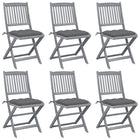 Tuinstoelen 6 st massief acaciahout inklapbaar