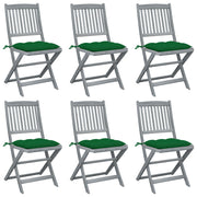 Tuinstoelen 6 st massief acaciahout inklapbaar