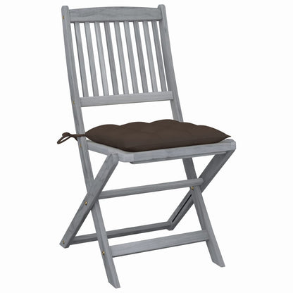Tuinstoelen 6 St Inklapbaar Met Kussens Massief Acaciahout Taupe