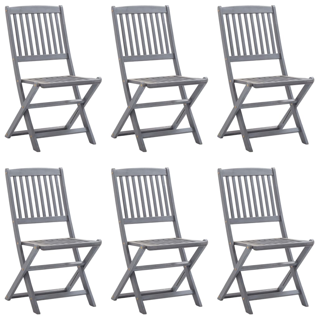 Tuinstoelen 6 St Inklapbaar Met Kussens Massief Acaciahout Taupe