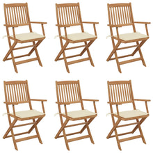 Tuinstoelen 6 St Inklapbaar Met Kussens Massief Acaciahout 1 Crème