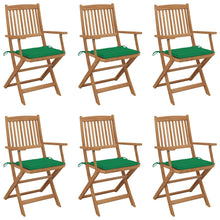 Tuinstoelen 6 st inklapbaar met kussens massief acaciahout