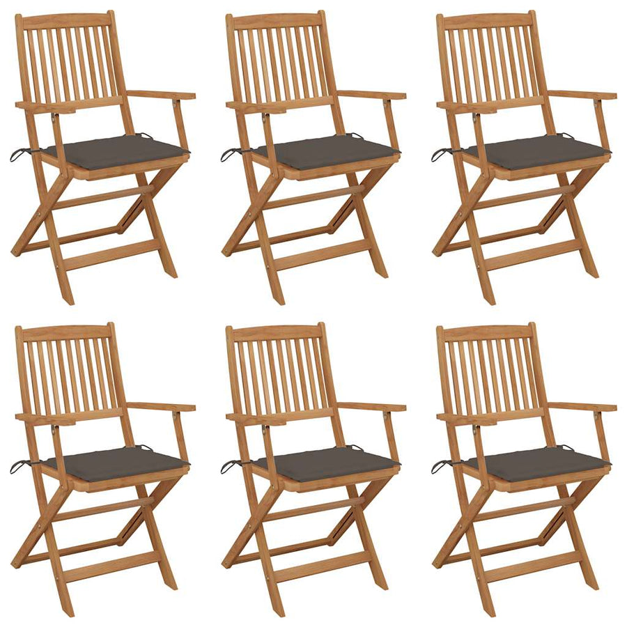 Tuinstoelen Inklapbaar Met Kussens Massief Acaciahout 6 Taupe