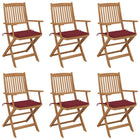 Folding Garden Chairs with Cushions Solid Acacia Wood 6