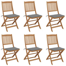 Tuinstoelen Inklapbaar Met Kussens Massief Acaciahout 6 Grijs