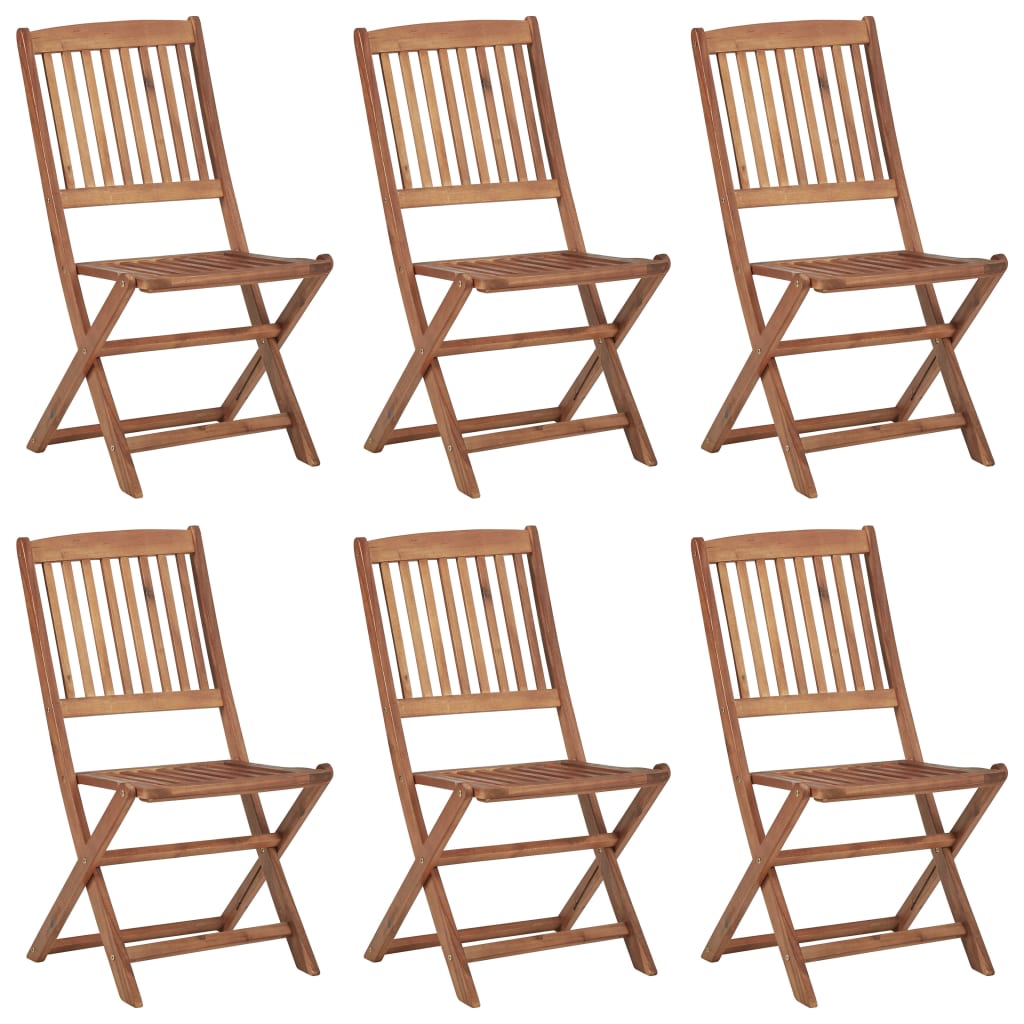 Tuinstoelen Inklapbaar Met Kussens Massief Acaciahout 6 Grijs