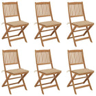 Tuinstoelen 6 st inklapbaar massief acaciahout