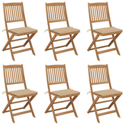 Tuinstoelen 6 st inklapbaar massief acaciahout