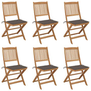 Tuinstoelen 6 st massief acaciahout inklapbaar