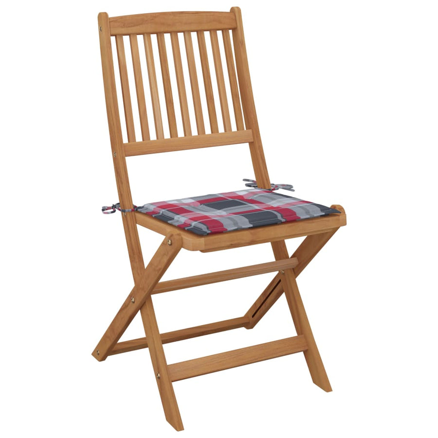 Tuinstoelen 6 st inklapbaar met kussens massief acaciahout