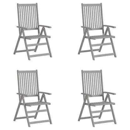 Tuinstoelen Verstelbaar Massief Acaciahout Grijs 4