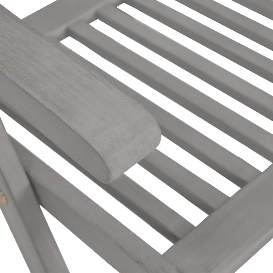 Tuinstoelen Verstelbaar Massief Acaciahout Grijs 4