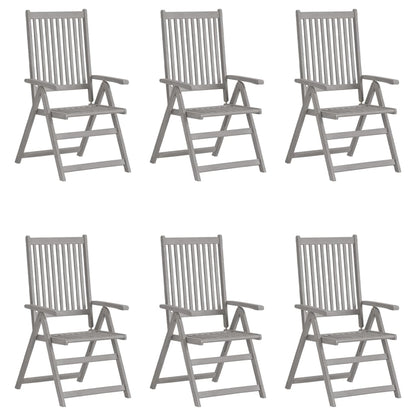 Tuinstoelen Verstelbaar Massief Acaciahout Grijs 6