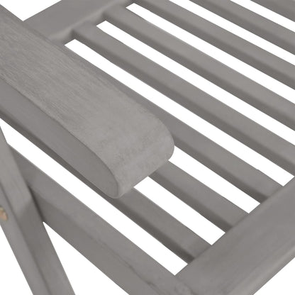 Tuinstoelen Verstelbaar Massief Acaciahout Grijs 6