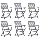 Tuinstoelen 6 st inklapbaar massief acaciahout