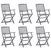 Tuinstoelen 6 st inklapbaar massief acaciahout