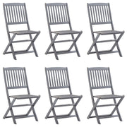 Tuinstoelen 6 st inklapbaar massief acaciahout
