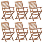 6 foldable garden chairs solid acacia wood