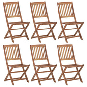 Tuinstoelen 6 st massief acaciahout inklapbaar